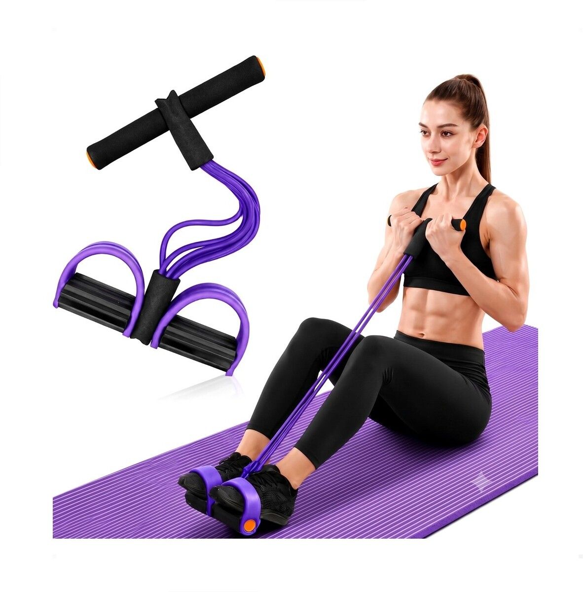 Tummy Trimmer for Unisex | Yoga Pedal Puller Resistance Band | Multicolor Ab Exerciser-image-49
