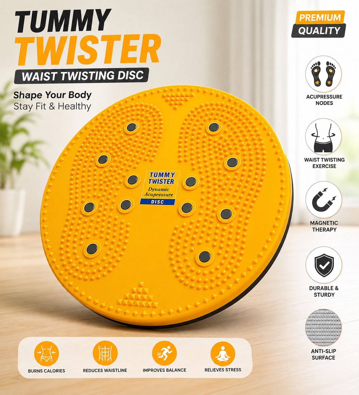 Twister Disc for Weight Loss | Waist Twister 360° Fitness Twisting Board Ab Exerciser-image-44