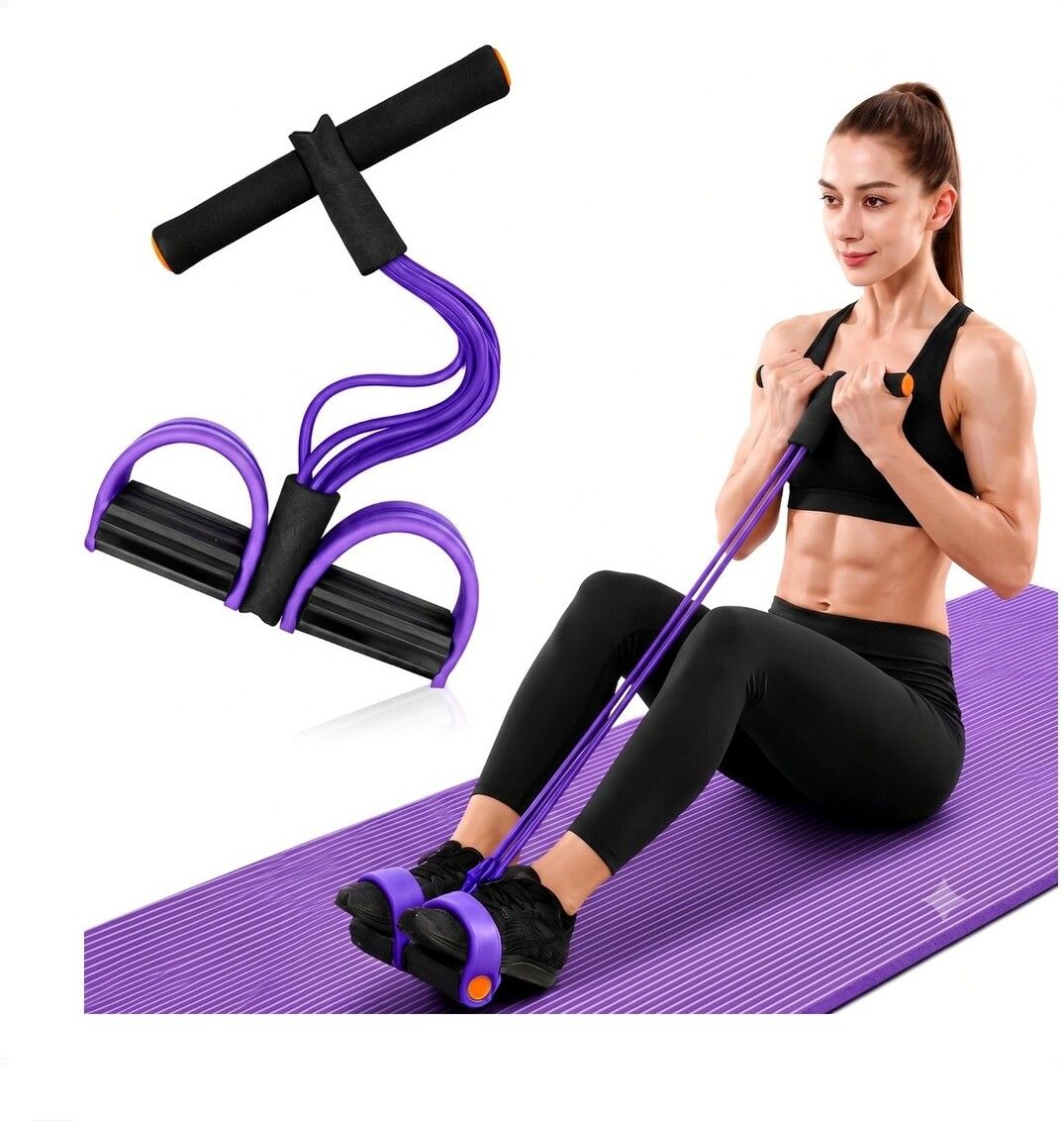 brzone Tummy Trimmer for Unisex | Yoga Pedal Puller Resistance Band | Multicolor Ab Exerciser-picture-8