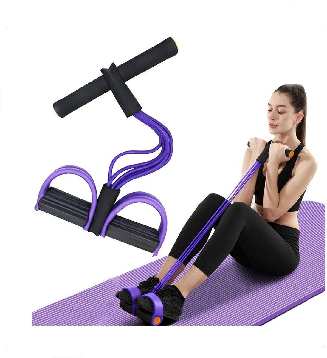 brzone Tummy Trimmer for Unisex | Yoga Pedal Puller Resistance Band | Multicolor Ab Exerciser-picture-19