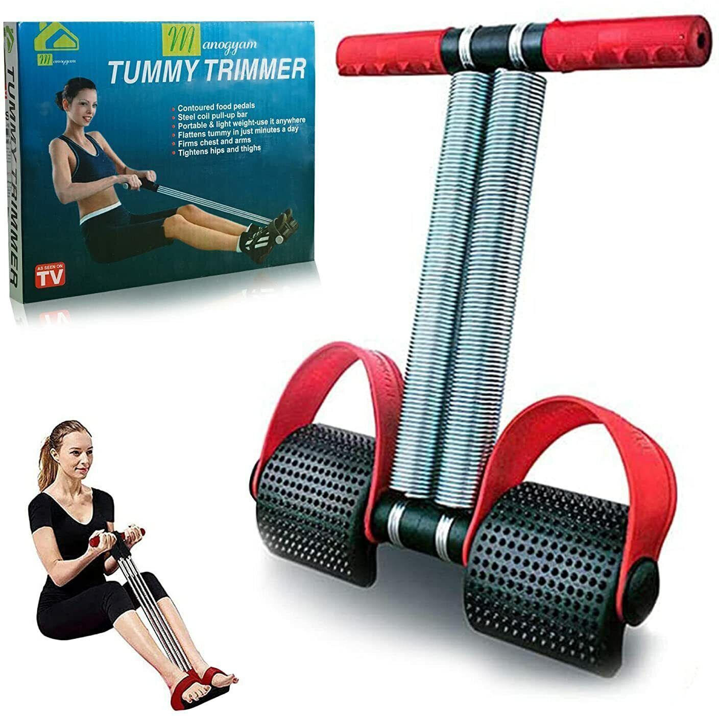 Tummy Trimmer Double Spring -Waist Trimmer-Abs Exerciser-Body Toner-Fat Buster- Multipurpose Fitness Equipment for UNISEX Ab Exerciser