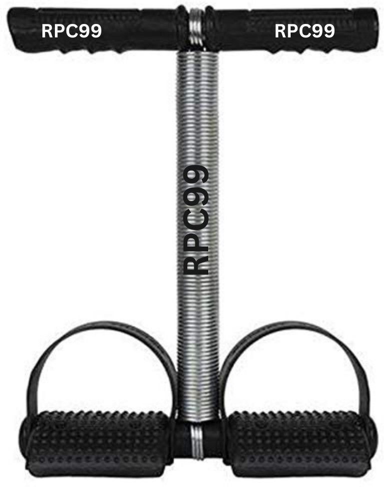 Tummy Trimmer Single Spring Black (With Chest Expander Rope) and sweat belt Ab Exerciser-image-16