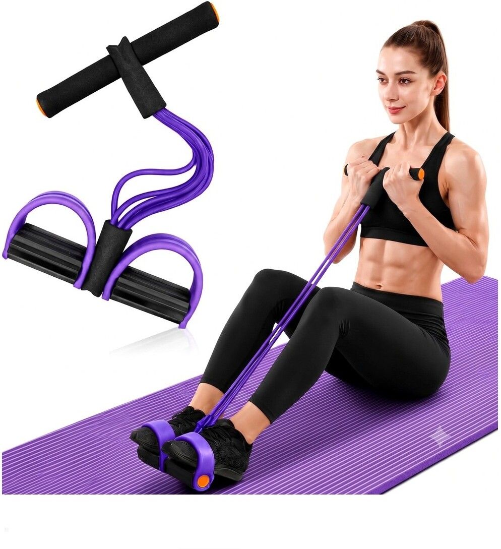 brzone Tummy Trimmer for Unisex | Yoga Pedal Puller Resistance Band | Multicolor Ab Exerciser-picture-47