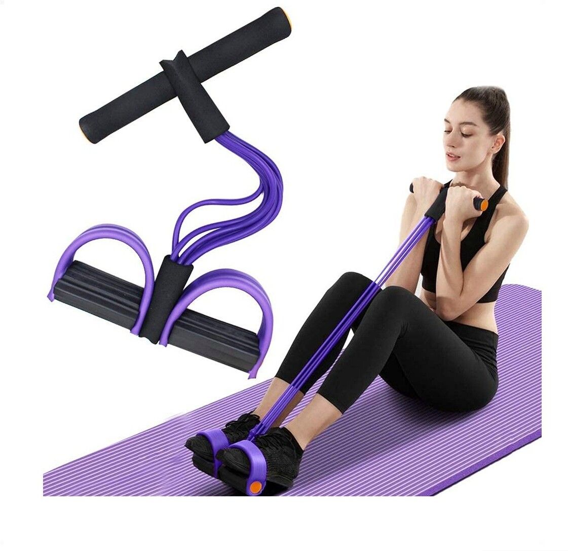 brzone Tummy Trimmer for Unisex | Yoga Pedal Puller Resistance Band | Multicolor Ab Exerciser-picture-31