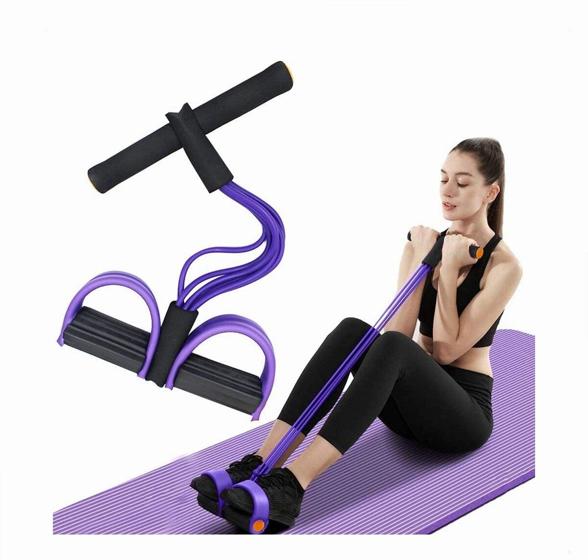 Tummy Trimmer for Unisex | Yoga Pedal Puller Resistance Band | Multicolor Ab Exerciser-image-32