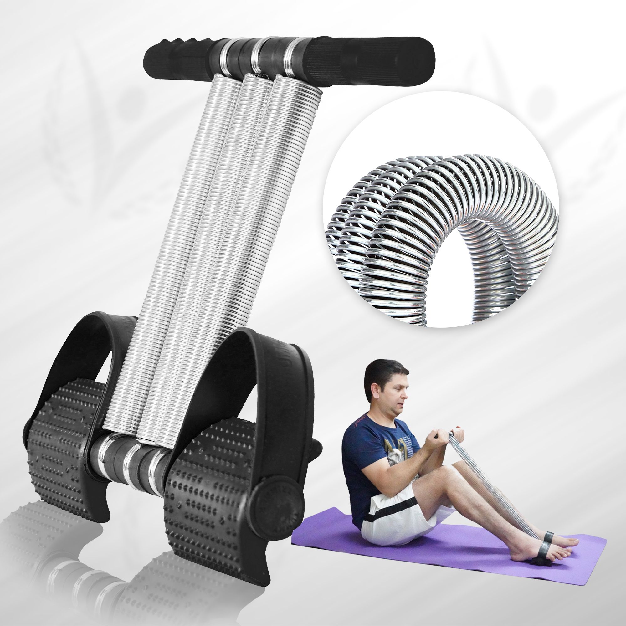 3 Spring Tummy Trimmer Ab Builder,Pull Exerciser Body Trimmer Keep Body Fit Slim Ab Exerciser-image-2