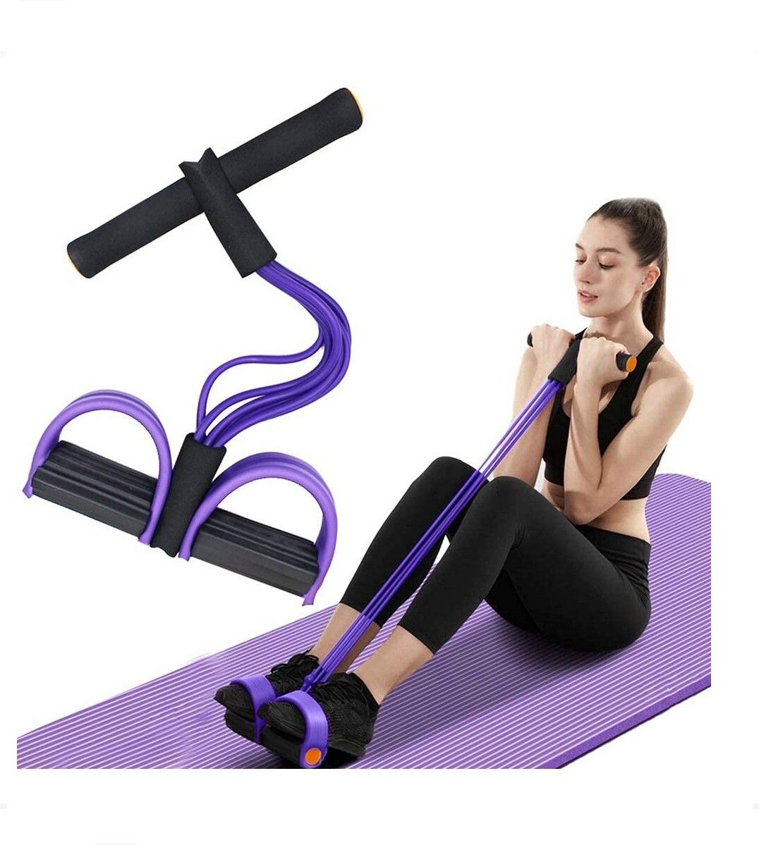 brzone Tummy Trimmer for Unisex | Yoga Pedal Puller Resistance Band | Multicolor Ab Exerciser-picture-41