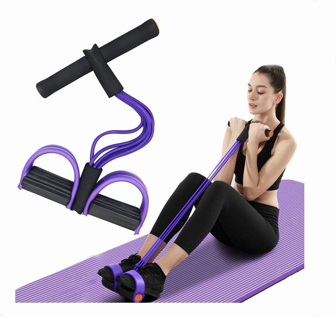 brzone Tummy Trimmer for Unisex | Yoga Pedal Puller Resistance Band | Multicolor Ab Exerciser-picture-43