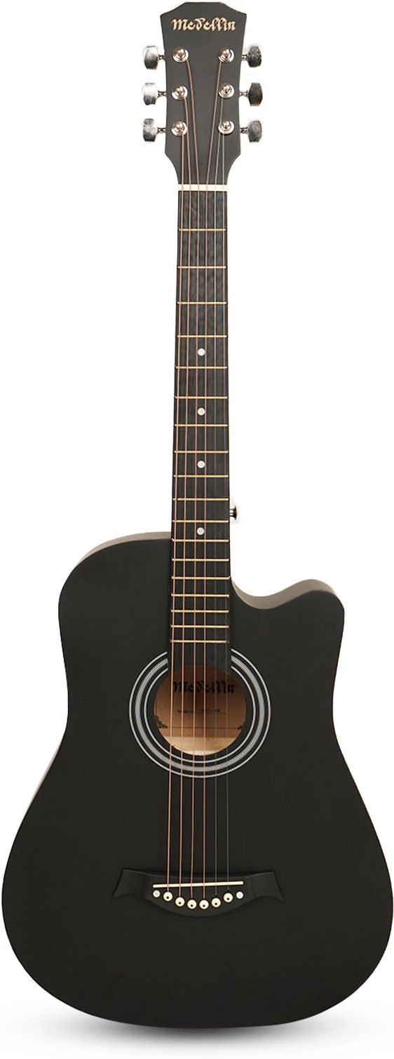 38 inch Mat Black Acoustic Guitar Linden Wood Rosewood Right Hand Orientation-image-47