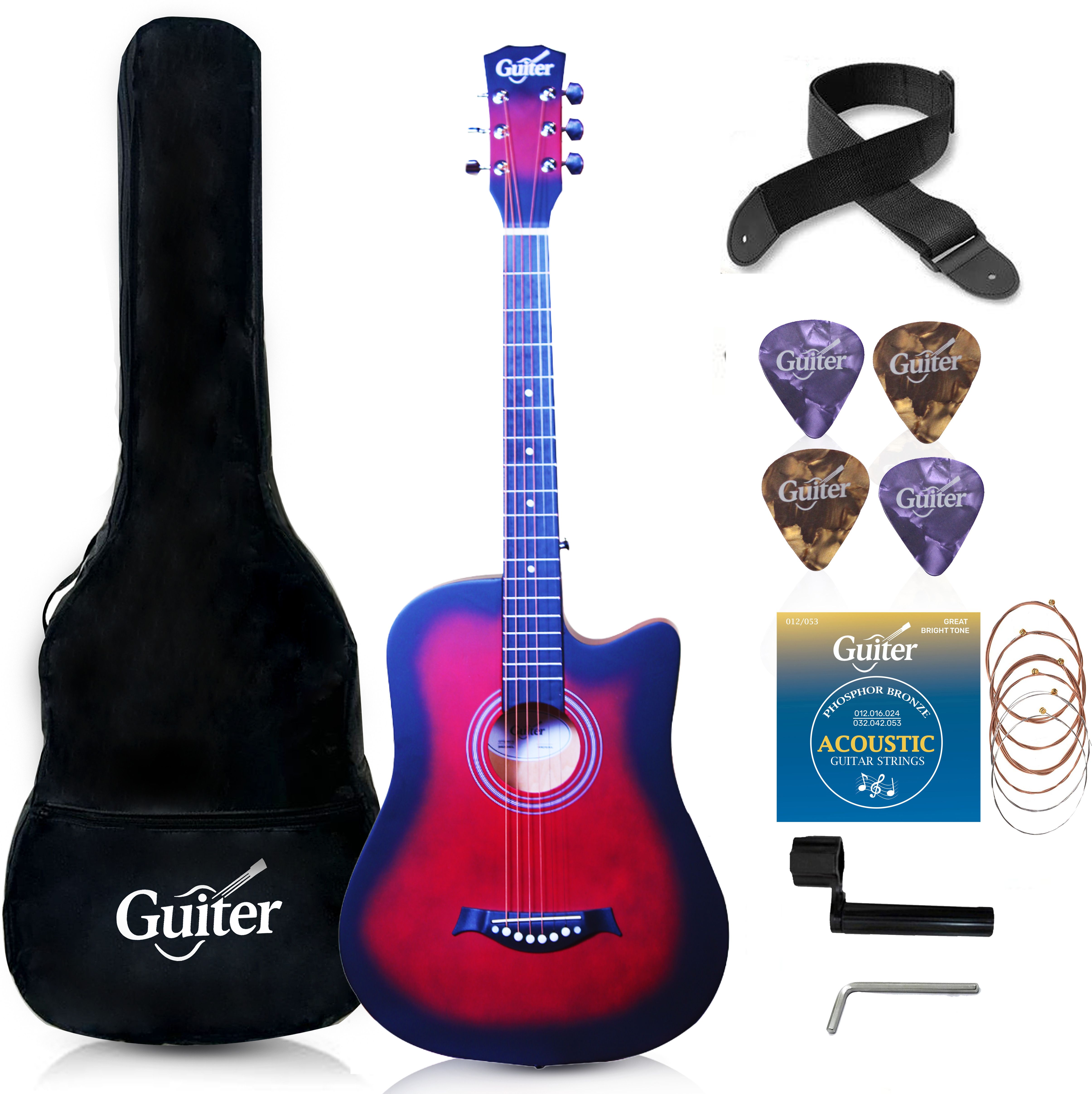 techno OTG-38IN-CG Acoustic Guitar ,Truss Rod,& Starter kit, Linden & Rosewood Acoustic Guitar Mahogany Rosewood Right Hand Orientation-picture-23