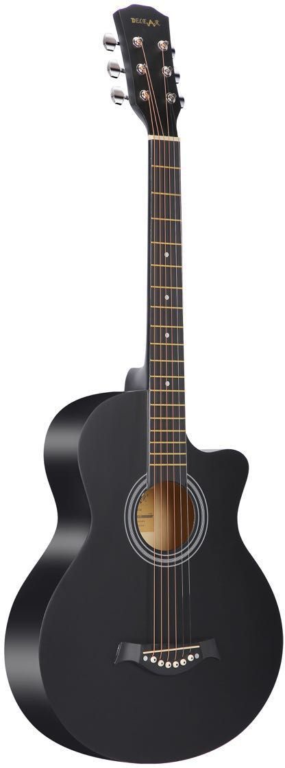 I280 38 Inch Black Matt Spruce Cutaway Dual Action Truss Rod Acoustic Guitar Solid Spruce Rosewood Right Hand Orientation-image-13