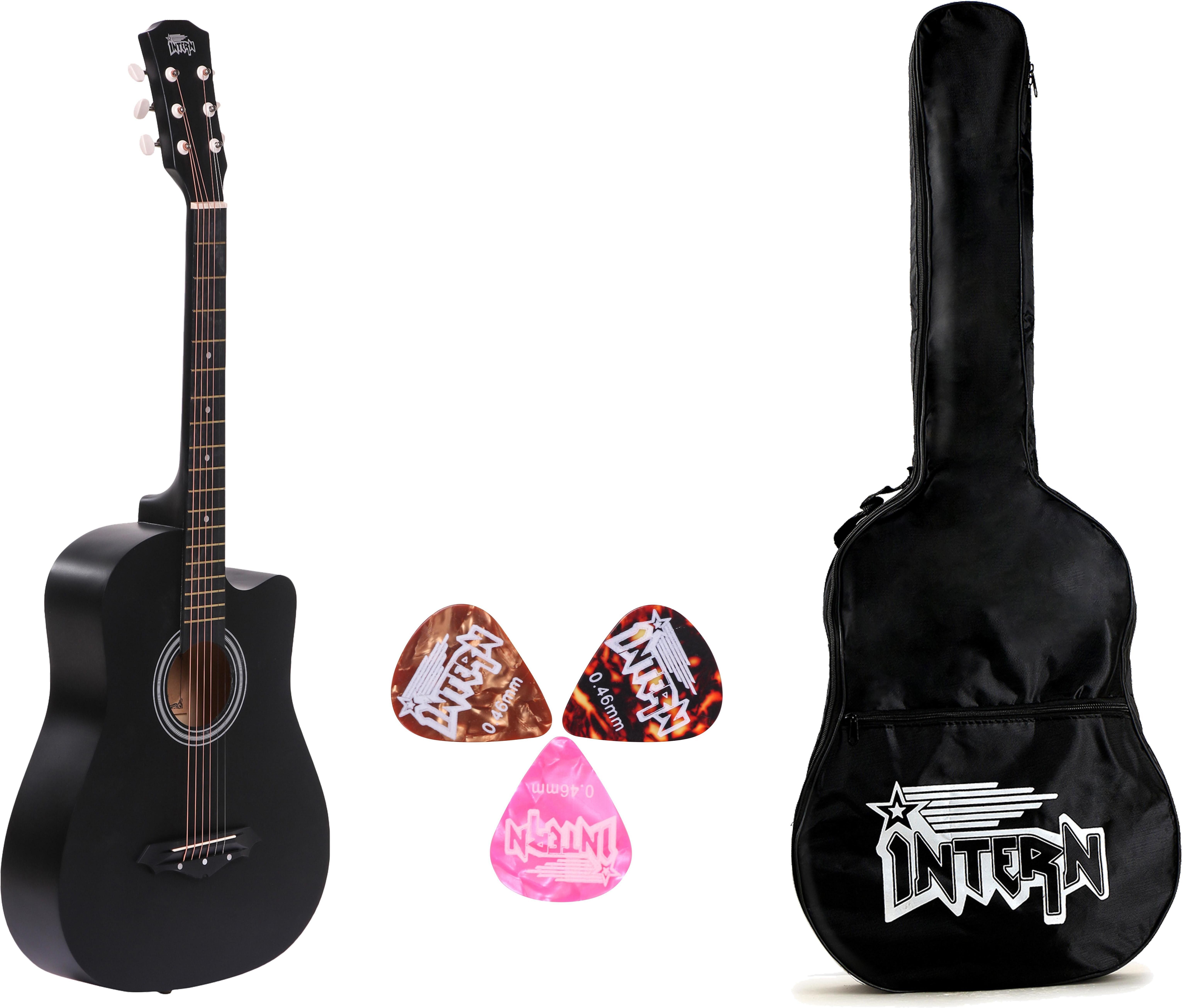 INT-38C-LGP-BK Acoustic Guitar Linden Wood Rosewood Right Hand Orientation