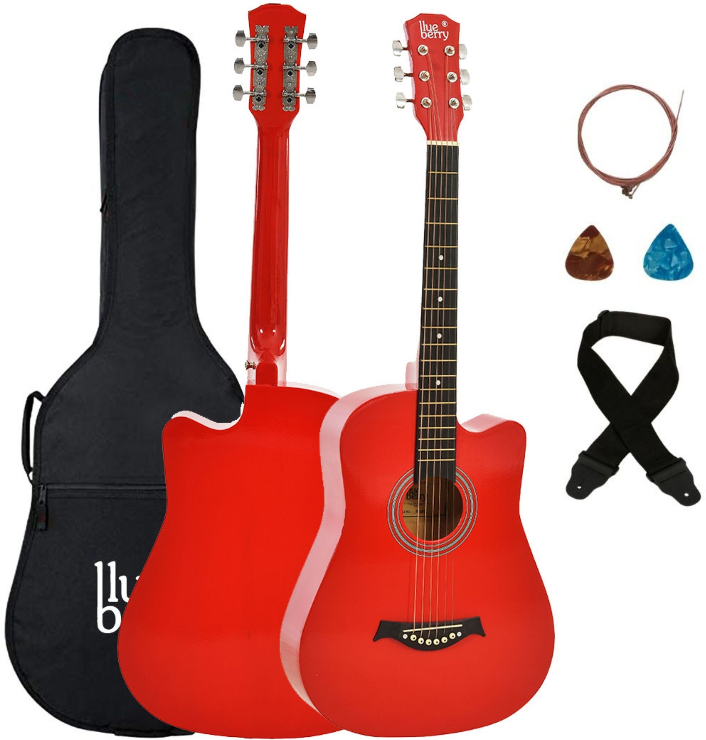 blueberry B-38C Raspberry, 38 Inch Acoustic Guitar Linden Wood, Basswood Tech Wood Right Hand Orientation-picture-14