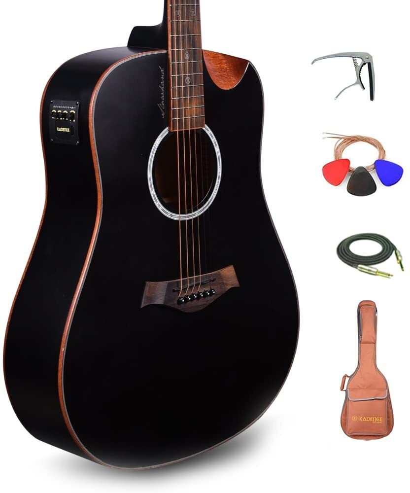 KAD-SH-04(with Online Classes) Semi Acoustic Guitar Satin Finish Semi-acoustic Guitar Spruce Wood Rosewood Right Hand Orientation-image-2
