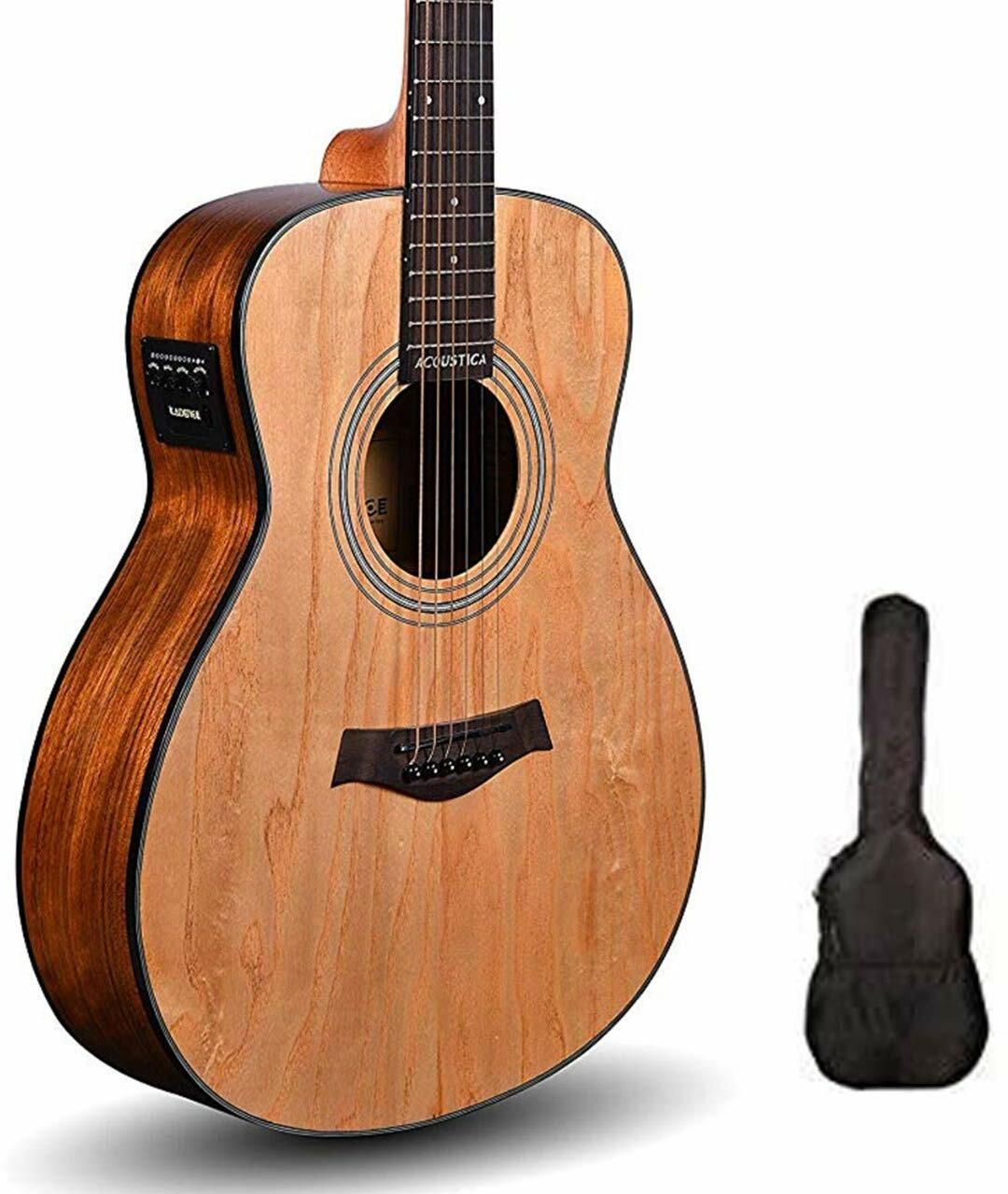 guitar acoustica series, with pickup and inbuilt tuner + online classes acoustic guitar ash rosewood