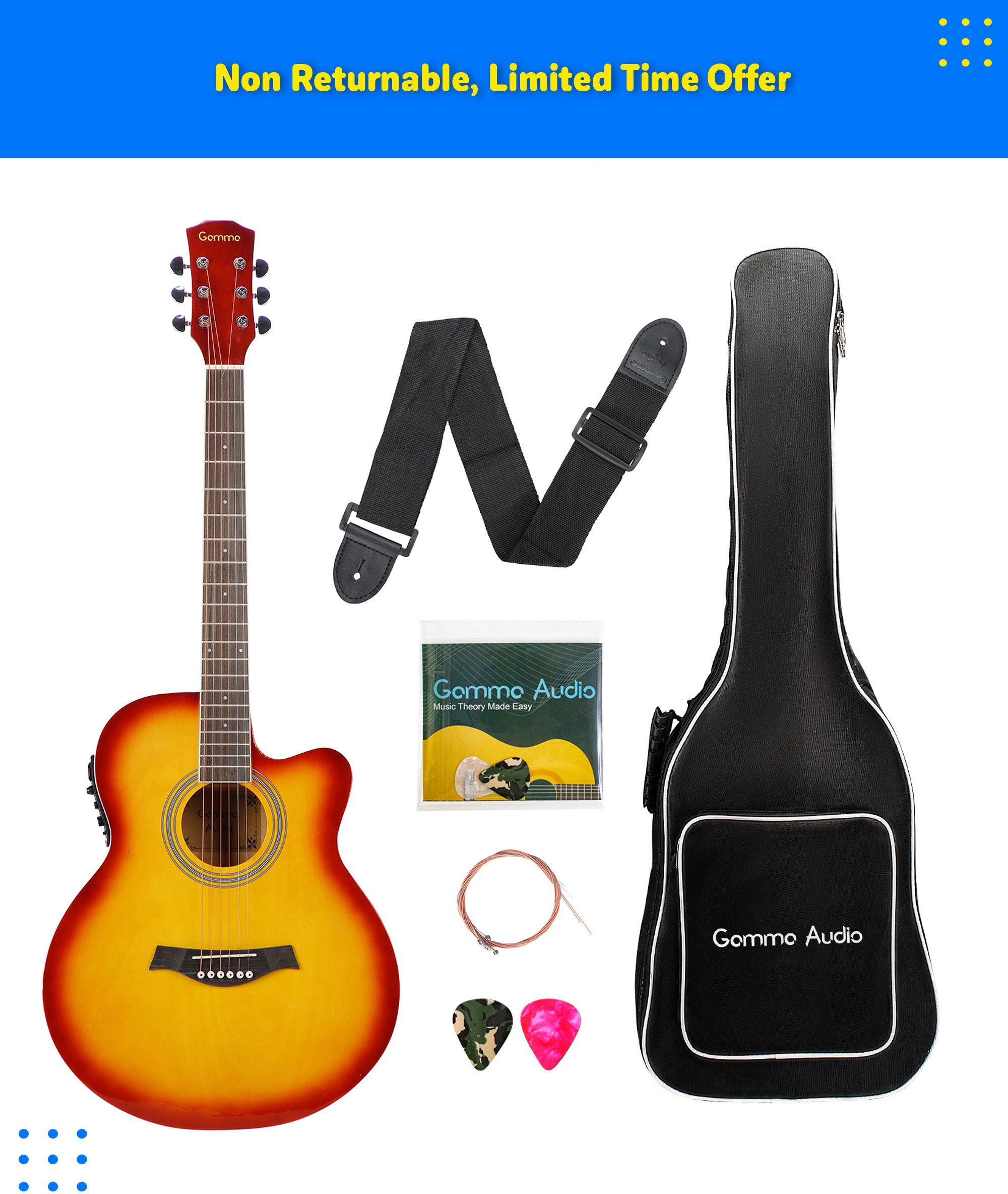 gamma audio QD-H40Q-BB Acoustic Guitar Basswood Plastic-picture-22