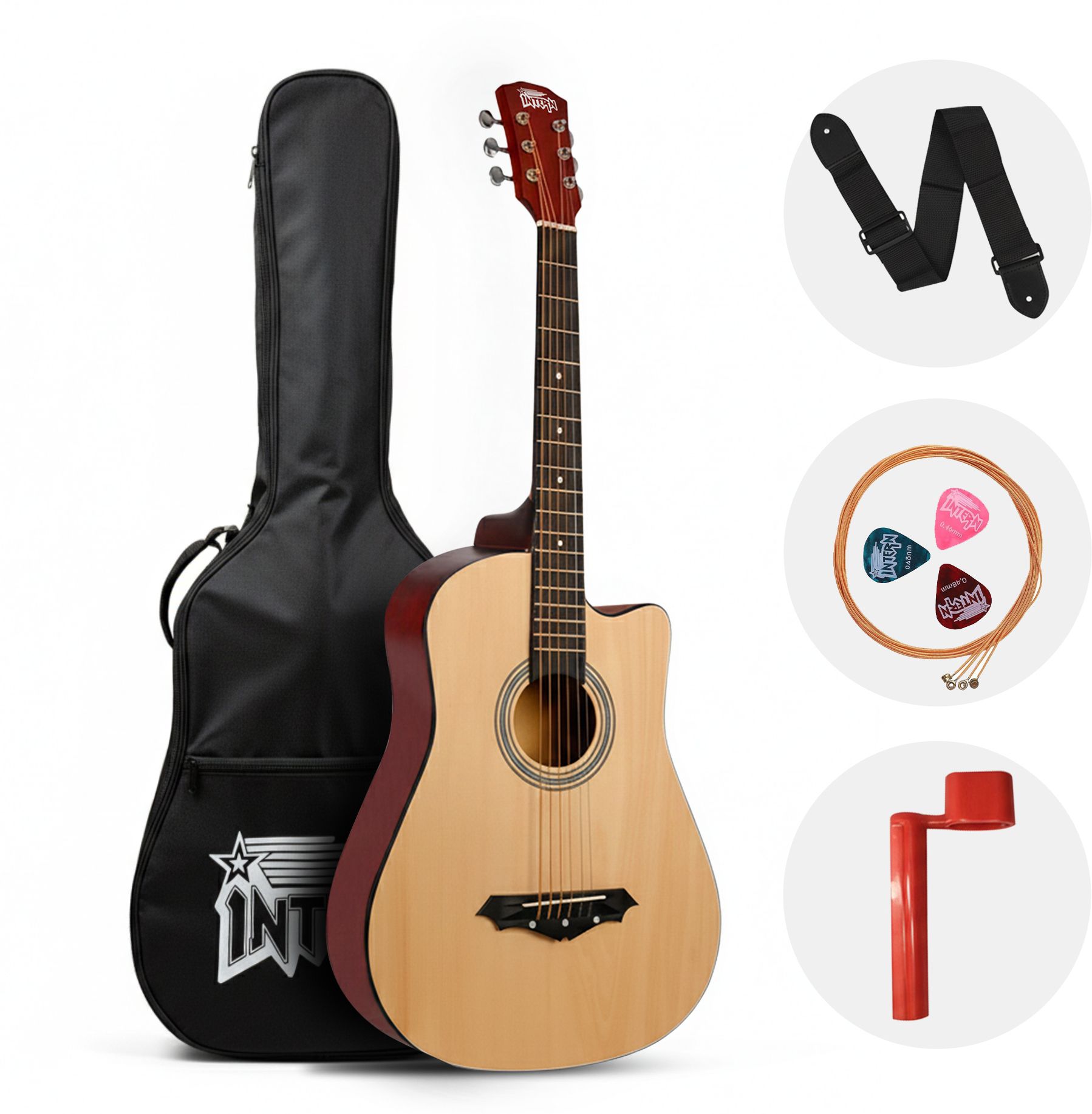 intern Natural Acoustic Guitar Rosewood Ebony Right Hand Orientation-picture-20