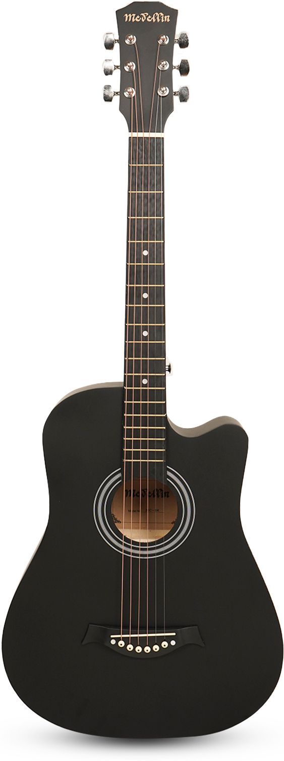 38” matt black Acoustic Guitar Linden Wood Rosewood Right Hand Orientation-image-12