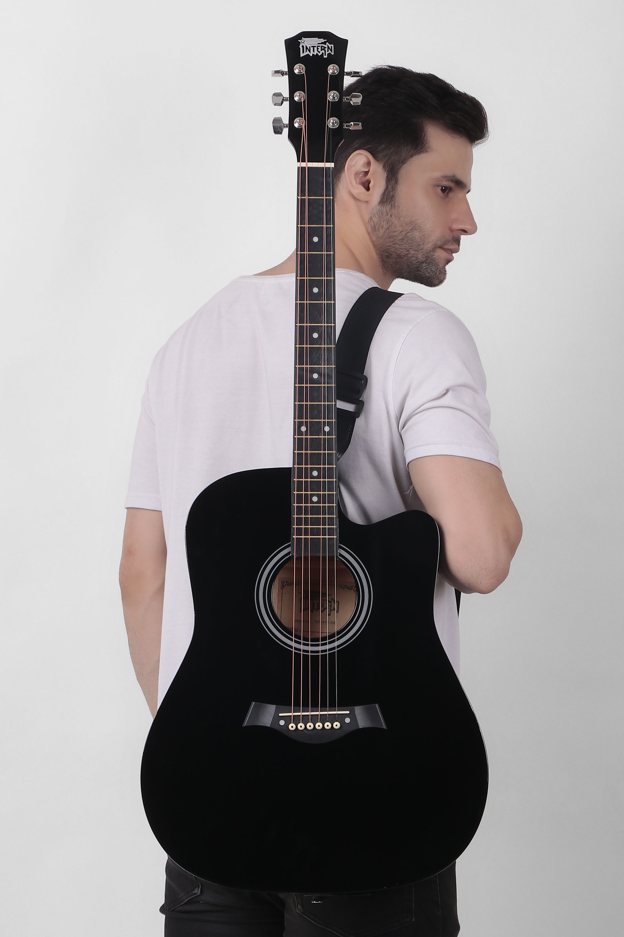 38 Inch Cutaway Guitar with Bag, Strings, Pick and Strap Acoustic Guitar Basswood Willow Right Hand Orientation