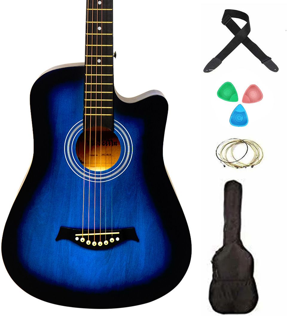 MED-BLU-C Acoustic Guitar Linden Wood Rosewood Right Hand Orientation