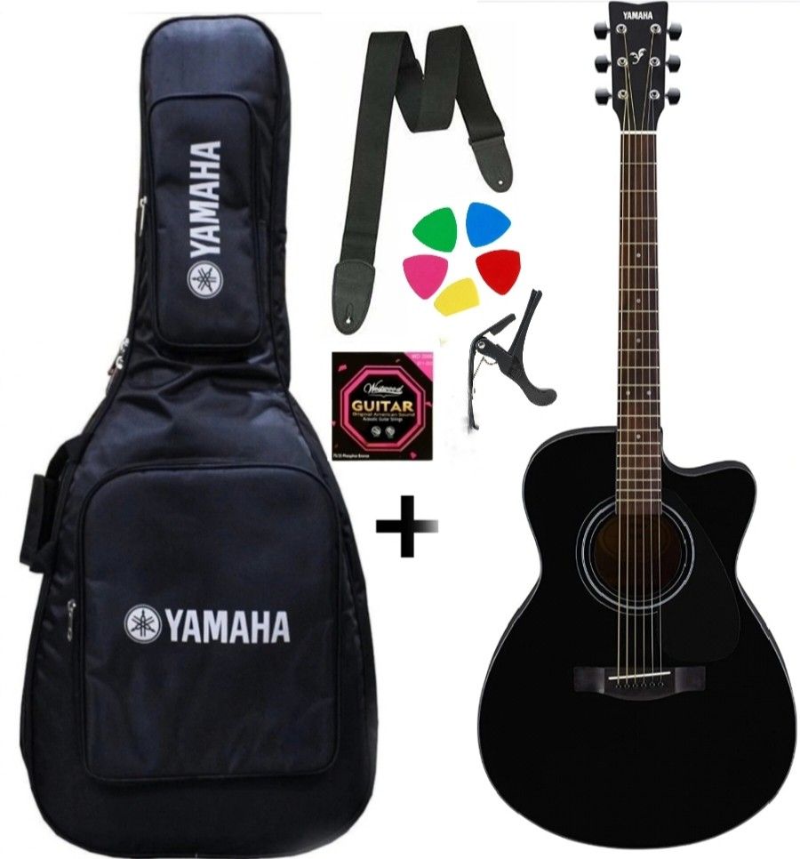 yamaha FS - 80C BLACK + COVER , BELT , WEST WOOD STRING SET , CAPO , PICK Acoustic Guitar Rosewood Tonewood Right Hand Orientation-picture-20