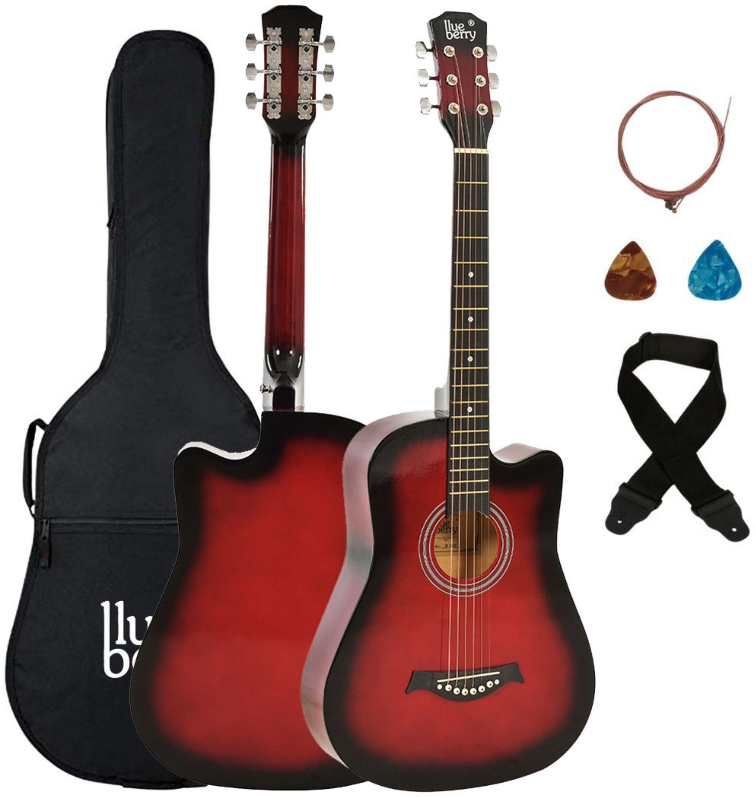 blueberry B-38C-Redburst Acoustic Guitar Linden Wood Synthetic Wood Right Hand Orientation-picture-26