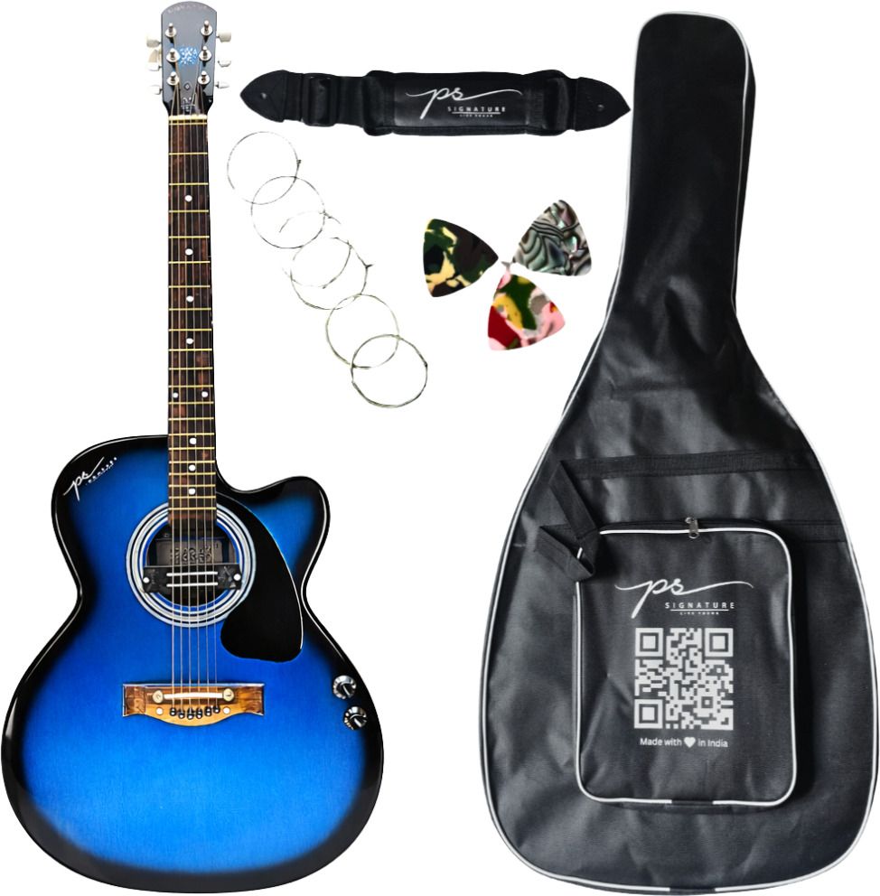 p s signature PS Signature Blue Glossy 41 Inch Acoustic Guitar with Volume & Tone Control Acoustic Guitar Tonewood Rosewood Right Hand Orientation-picture-20