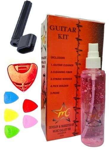 music galaxy GUITAR CLEANER KIT WITH WINDER PICK HOLDER PICKS AND COTON MGVA4 Music Instrument Polish-picture-37
