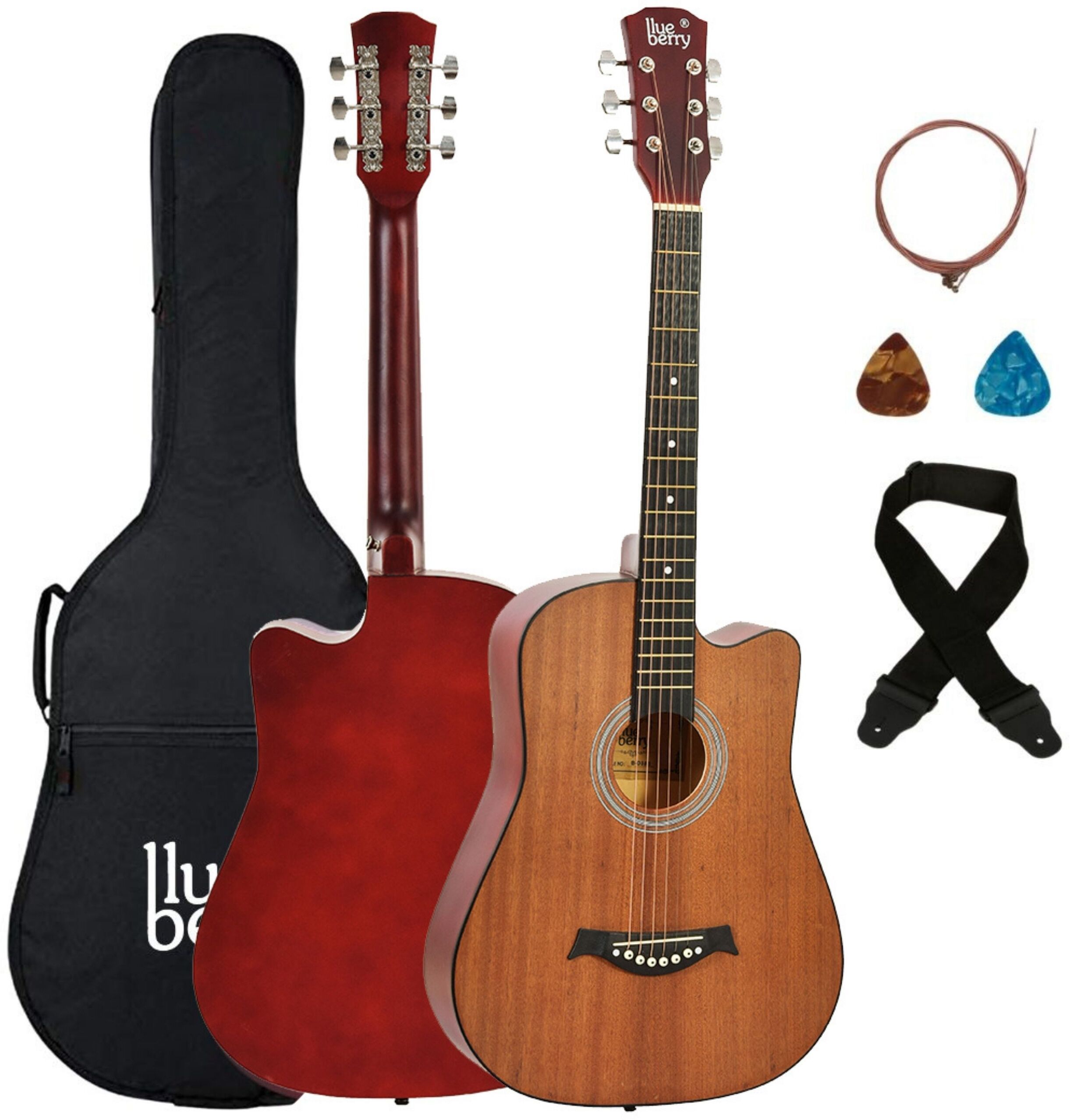 B-D38S 38Inch Inbuilt TrussRod Acoustic Guitar Linden Wood, Sapele Mahogany Laminate Plastic Right Hand Orientation