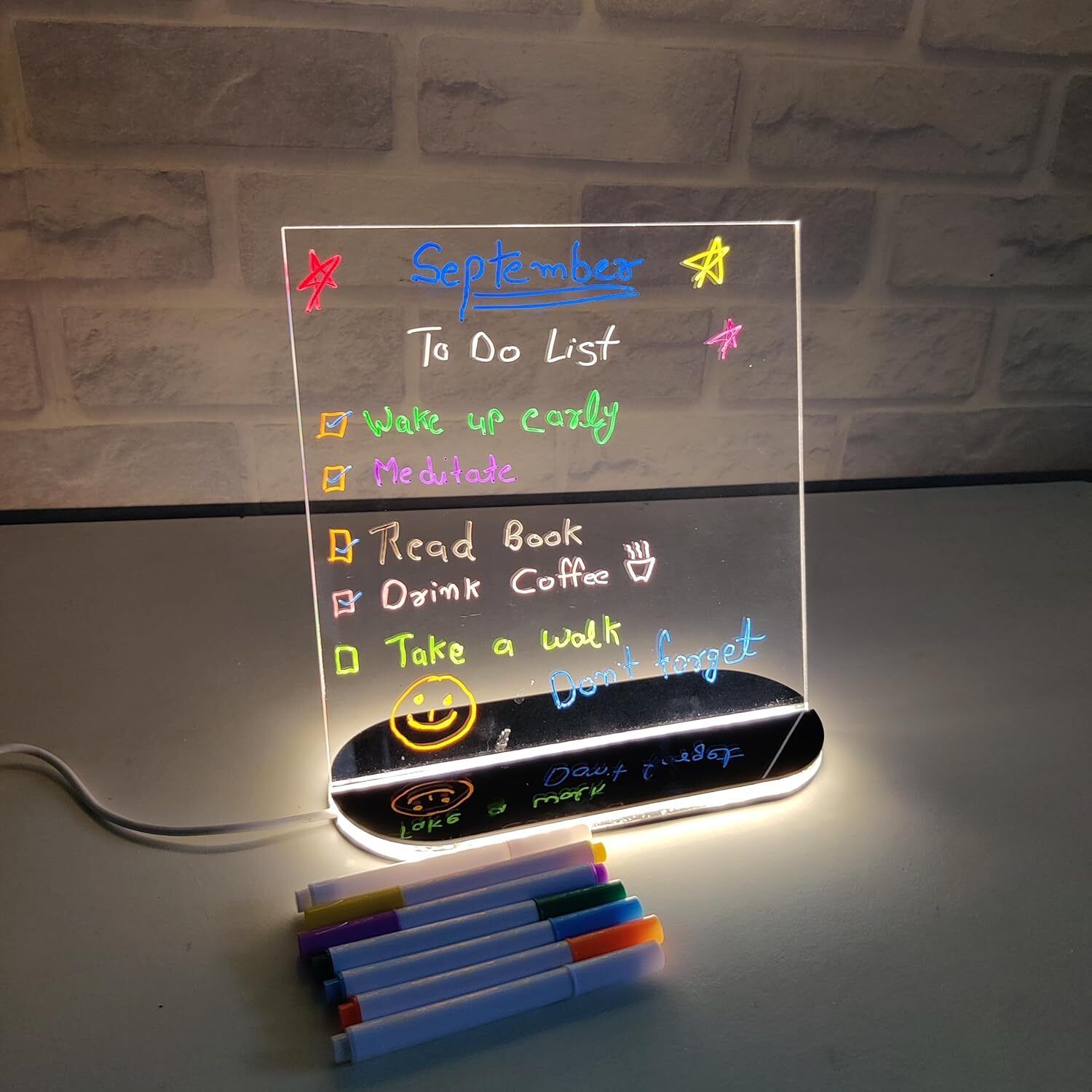 3D Actylic Planner | LED Message Board | Acrylic Sheet for Table Top Study Lamp-image-36