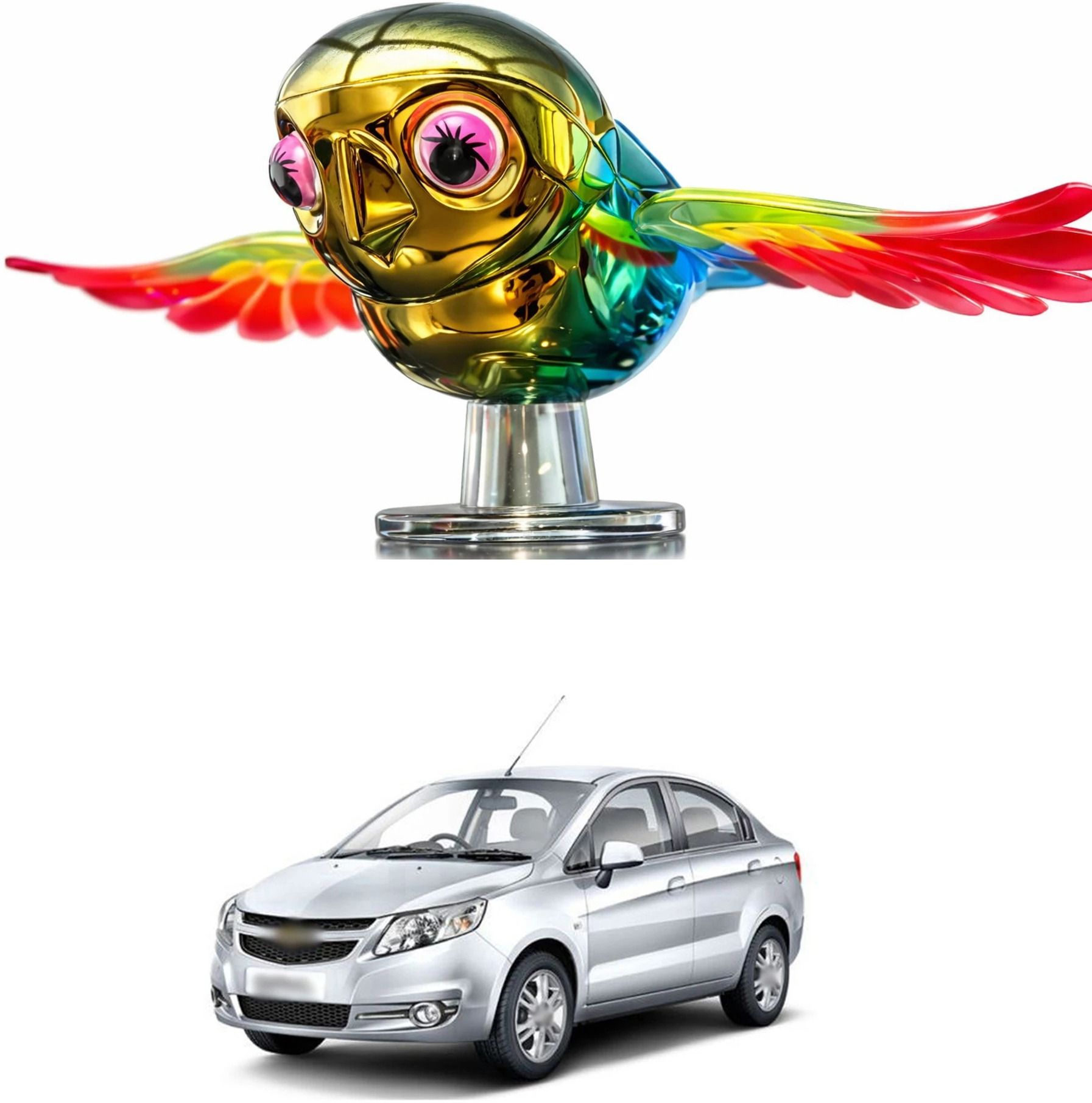 azelsellworld Car Decoration Accompanying Bird | Cute Flying Bird Car Exterior Accessory Car Dashboard Cover-picture-4