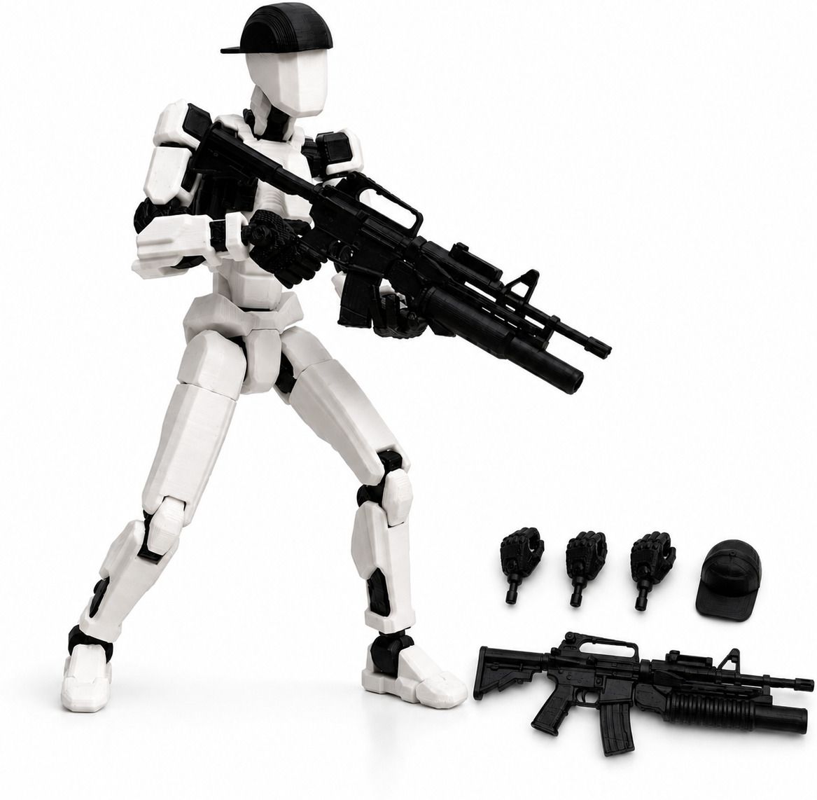 hastap D13 White Action Figure with Cap & Toy Blaster-picture-2