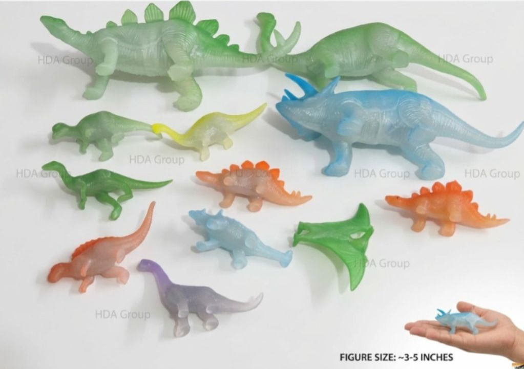 hda group Glow-in the Dark Mini Dinosaur Toy Set 5-7cm Luminous PVC Miniature DinoF-picture-40