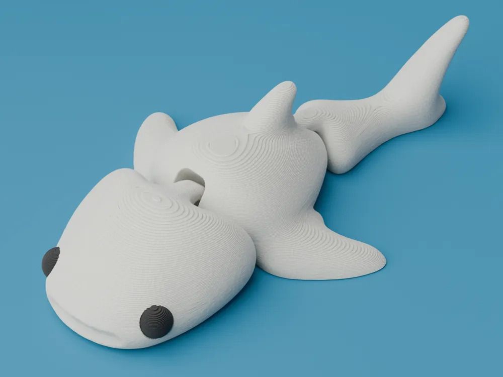 3dridalstudio Articulated Flexi White Whale Shark 3D Printed Moving Joint Toy-picture-13