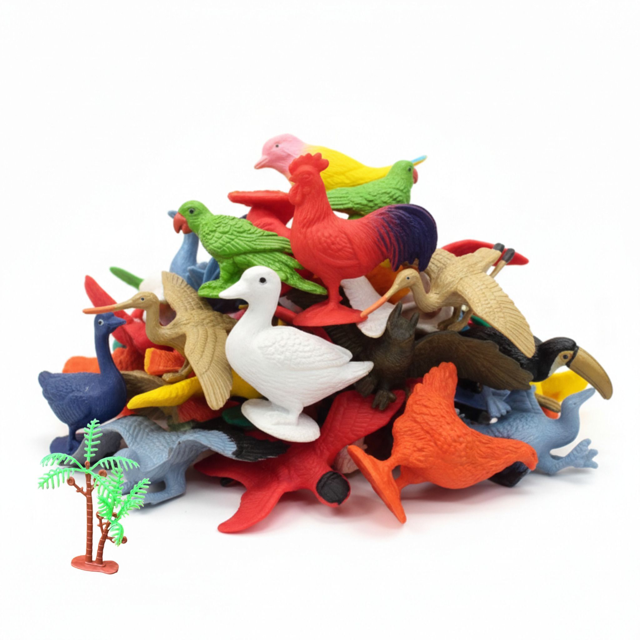navrangi Bird Toy Set for Kids – 12 Realistic PVC Bird Animal Figures with Tree-picture-24