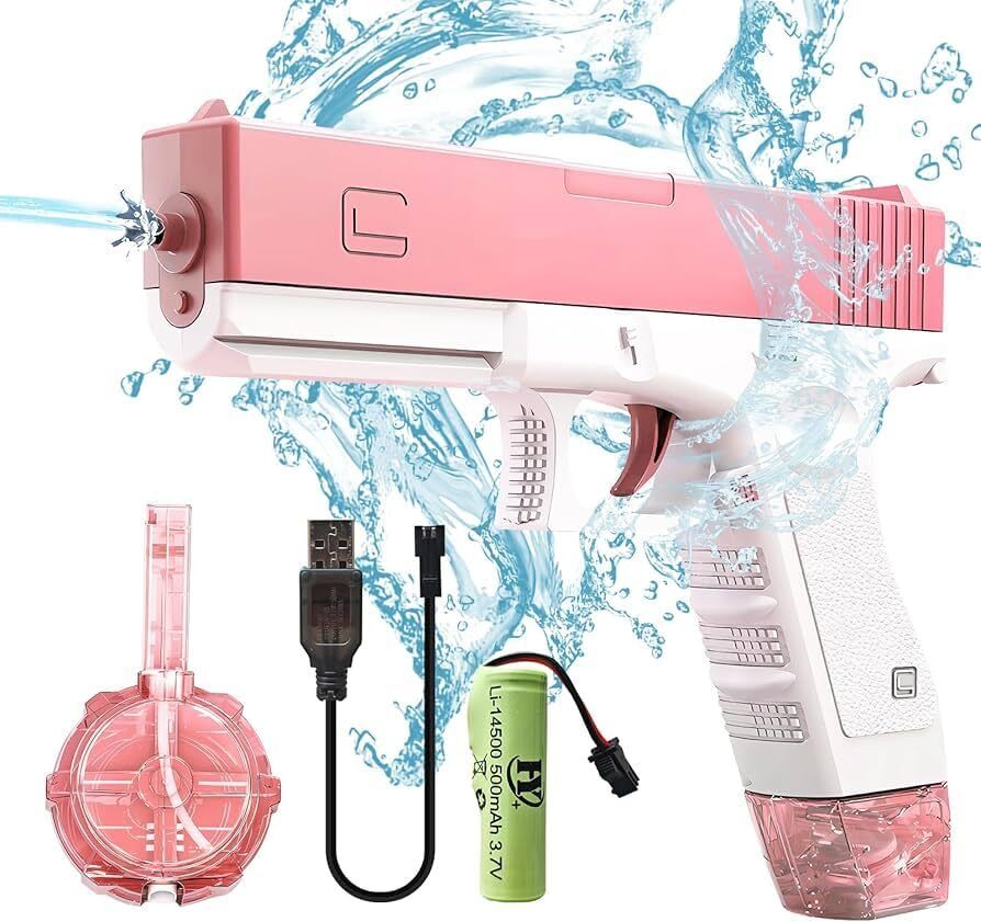 Big Electric Water Gun, High Pressure Water Blaster, Easy Fill for Holi Festival Water Gun
