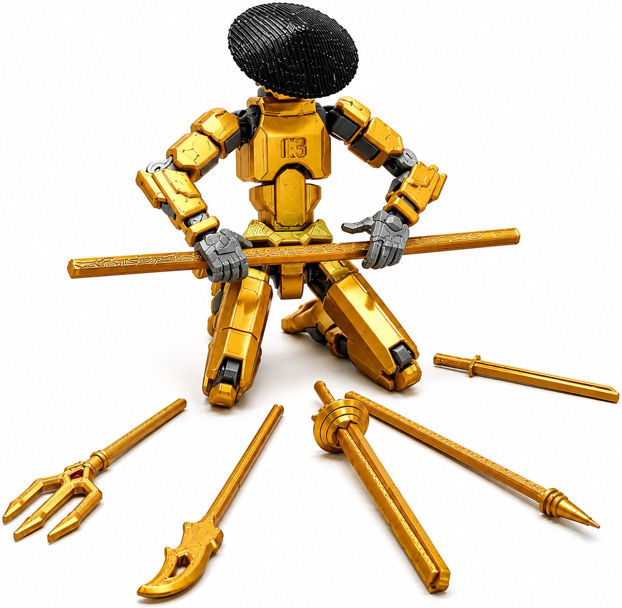 hastap D13 Golden Poseable Action Figure with Toy Accessories-picture-3