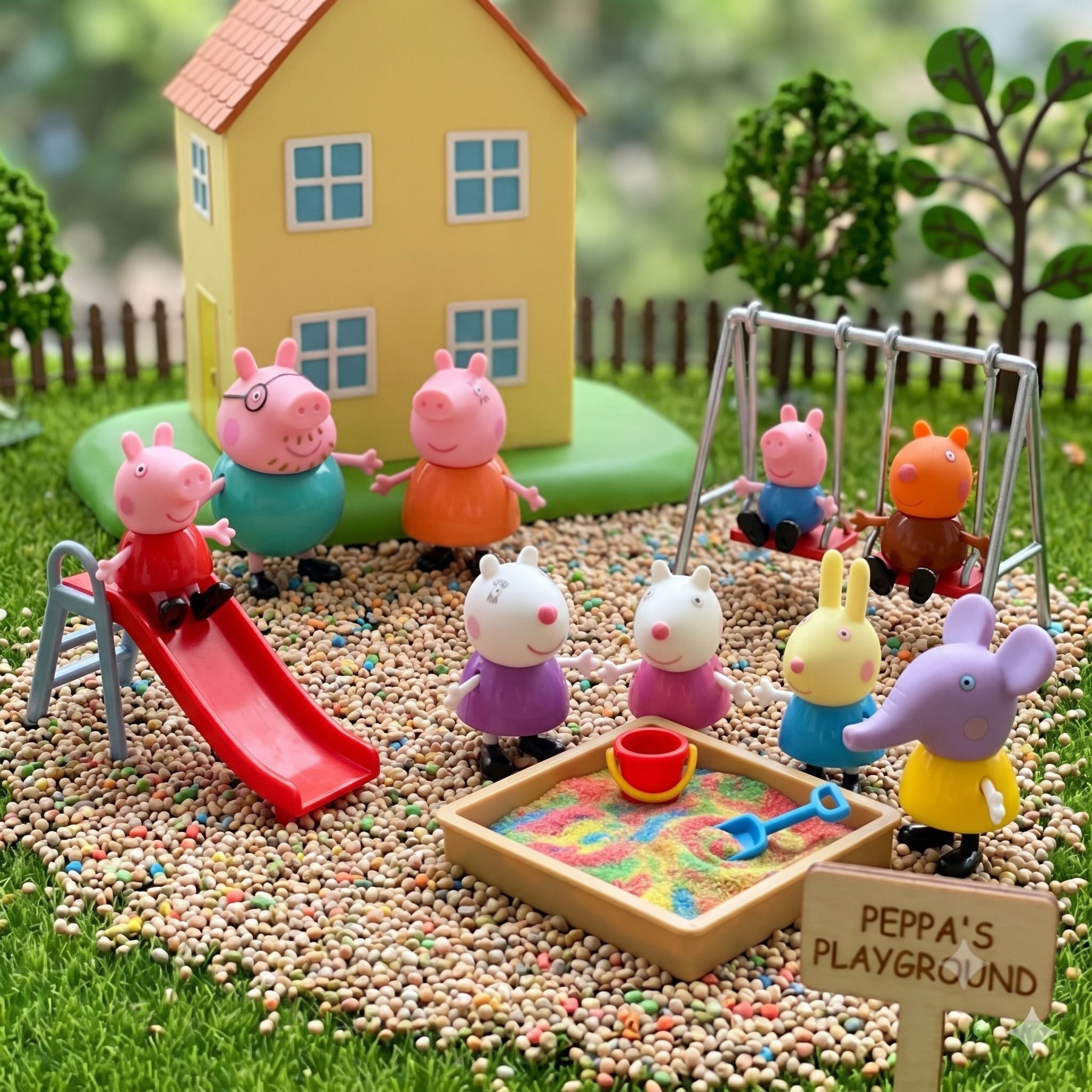 Peppa Pig Big Happy Family 9 Figures Educational Pretend Play Set-image-2