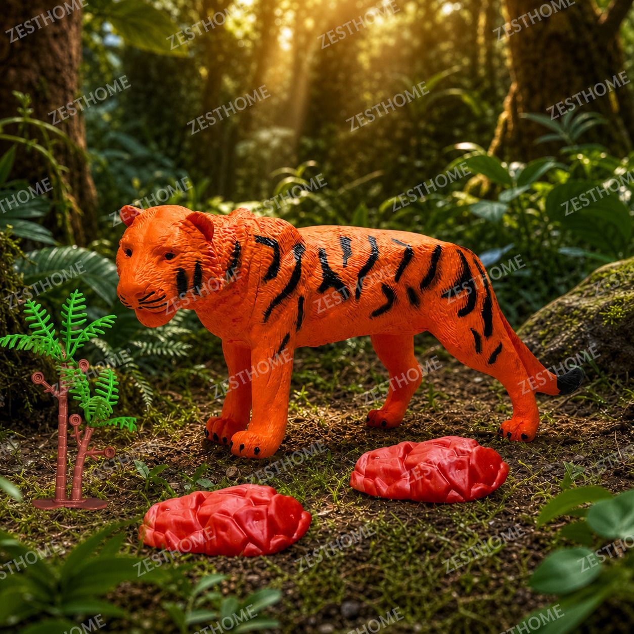 zesthome Big Tiger Toy for Kids | Jumbo Rubber Wild Animal Toys Birthday gift for kids-picture-37