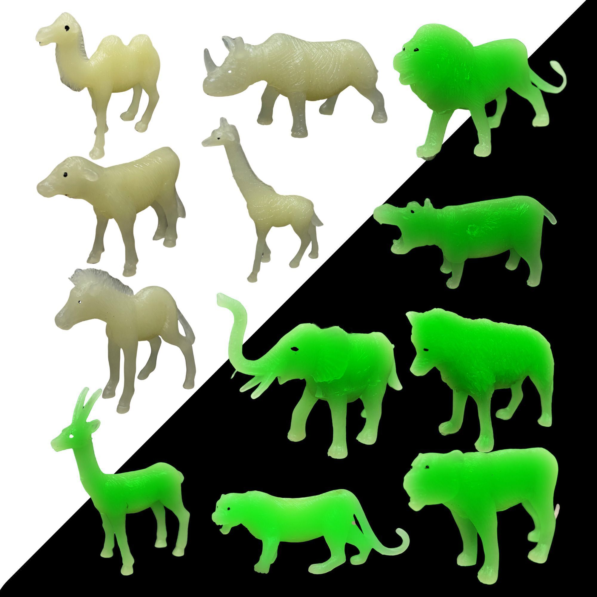 Animal Toy Set for Kids – 12pcs Glow in the dark Wild Animal set Toys-image-5