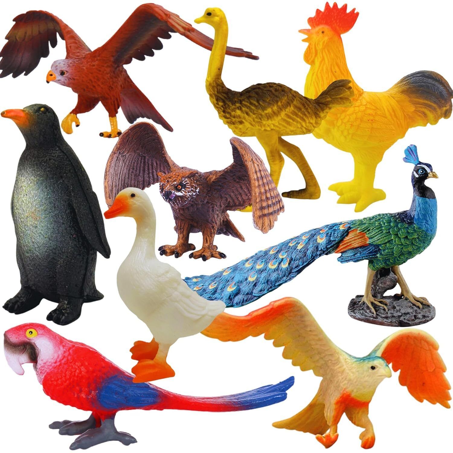10 PCS Big Size Jungle Bird Figurine Toy Set-image-24