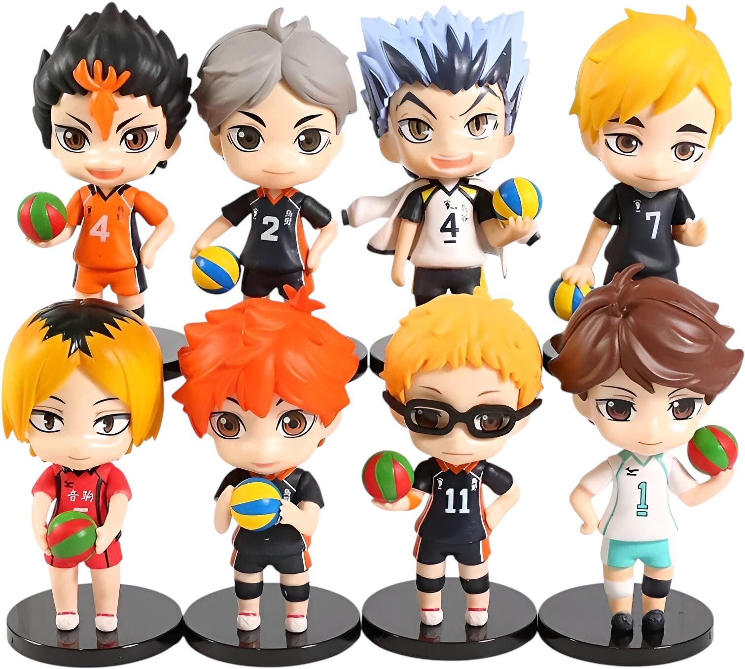 Haikyuu Volleyball Anime Set of 8 Action Figure 9-10CM Collectible Toy Manga
