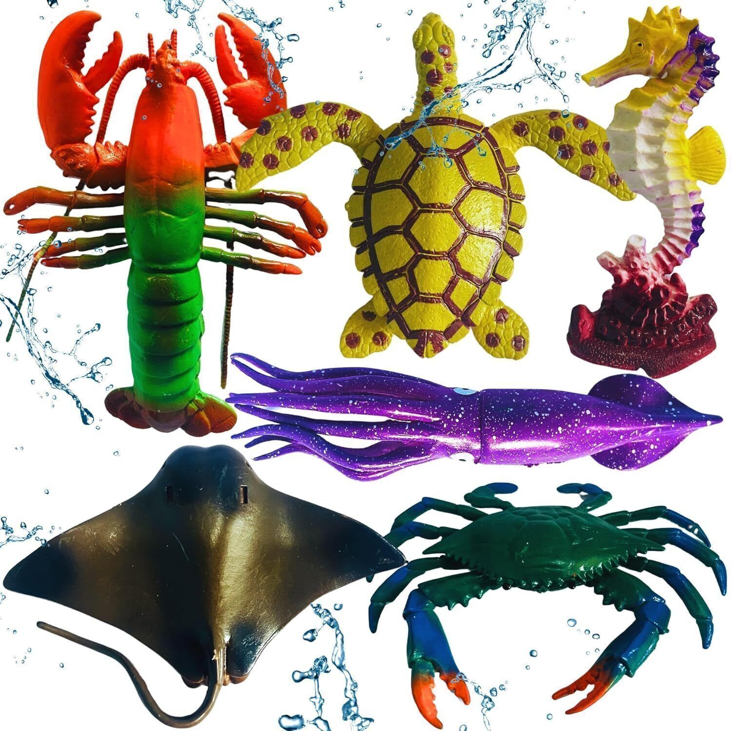 Sea Animals Toys for Kids 6PCs Mixed Fish Toy BIG SIZE Marine Playing Set-image-19