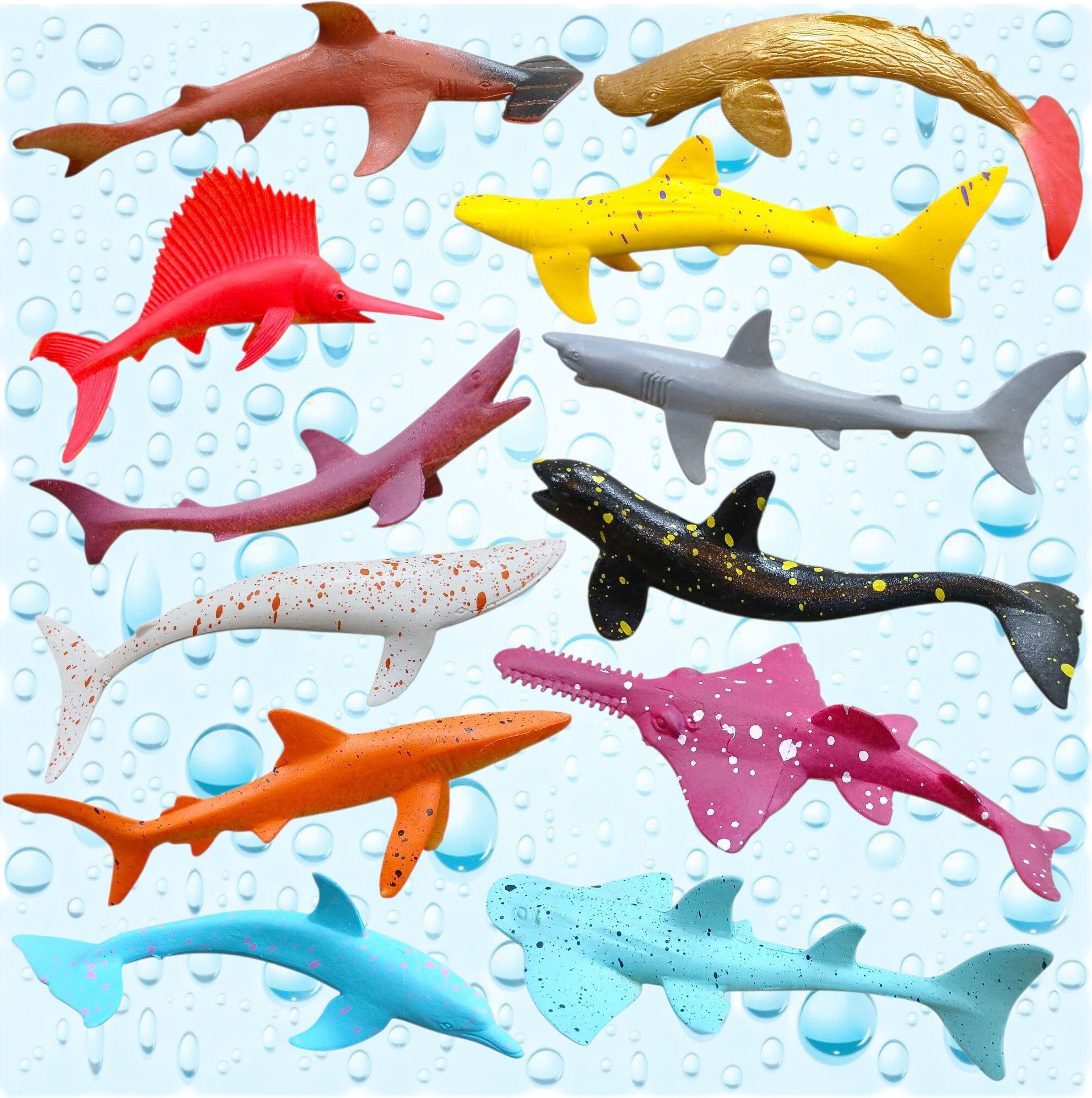 navrangi under Water fish kids toy set rubber plastic sea animal action figure play model-picture-5