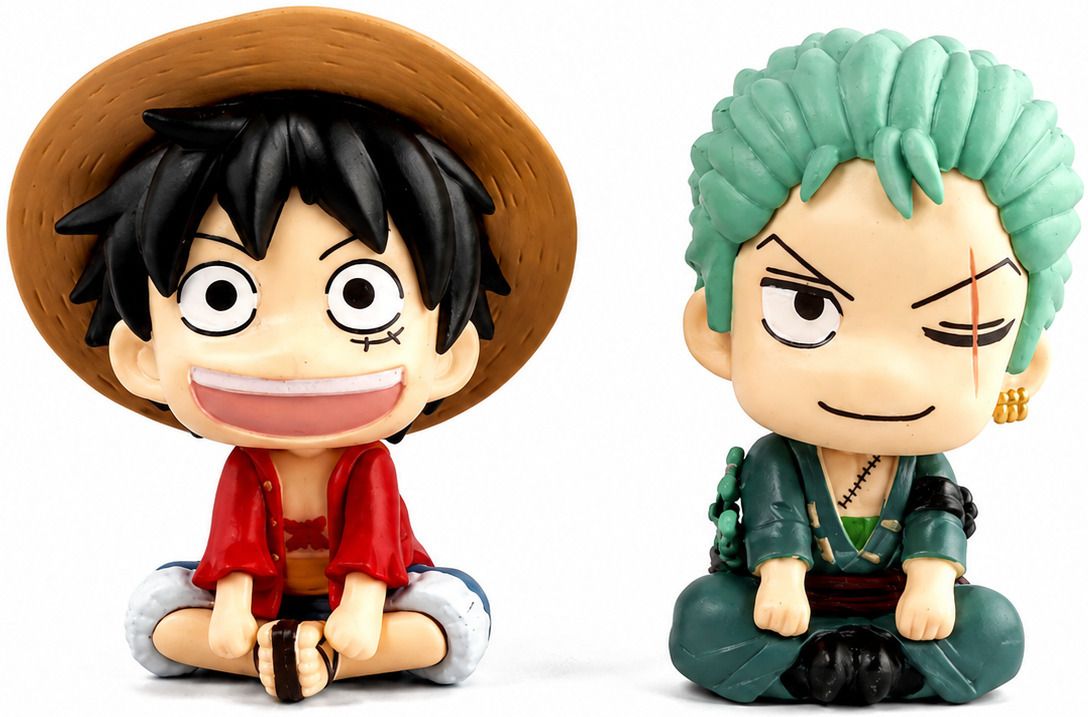 koorichh Monkey D. Luffy and Roronoa Zoro Set of 2 | Cute Sitting Action Figure |-picture-34