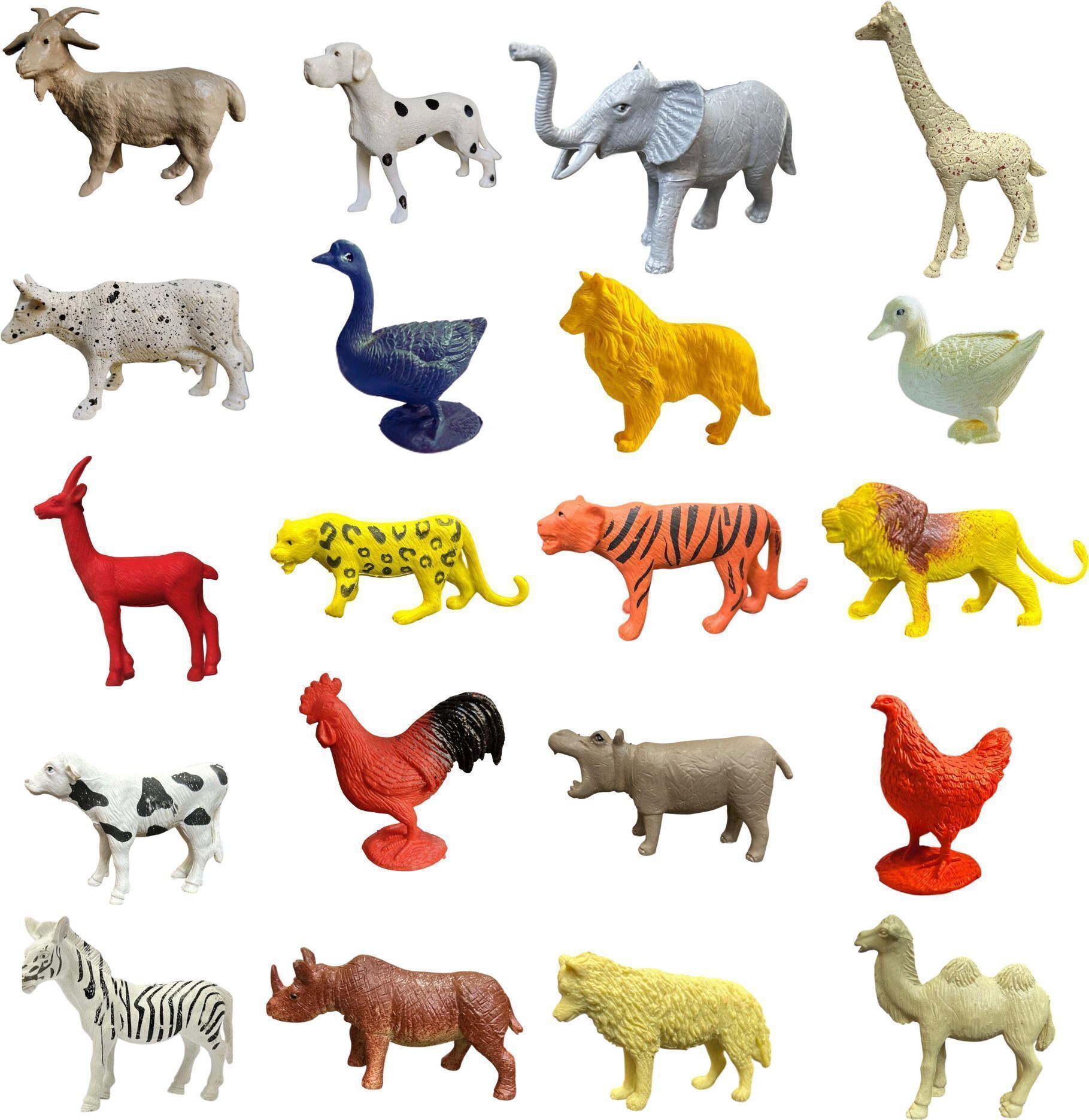 navrangi Animal Toy Set for Kids – 20 Piece Farm Wild Animal Toys with Jungle Floor Chart-picture-33