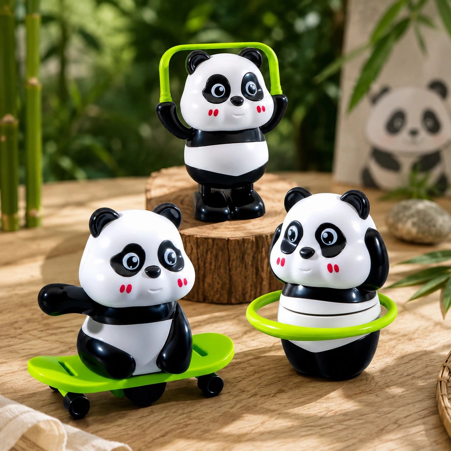 Cute Panda Action Toy Set for Kids – Fun Rotating & Moving Panda Toy-image-12
