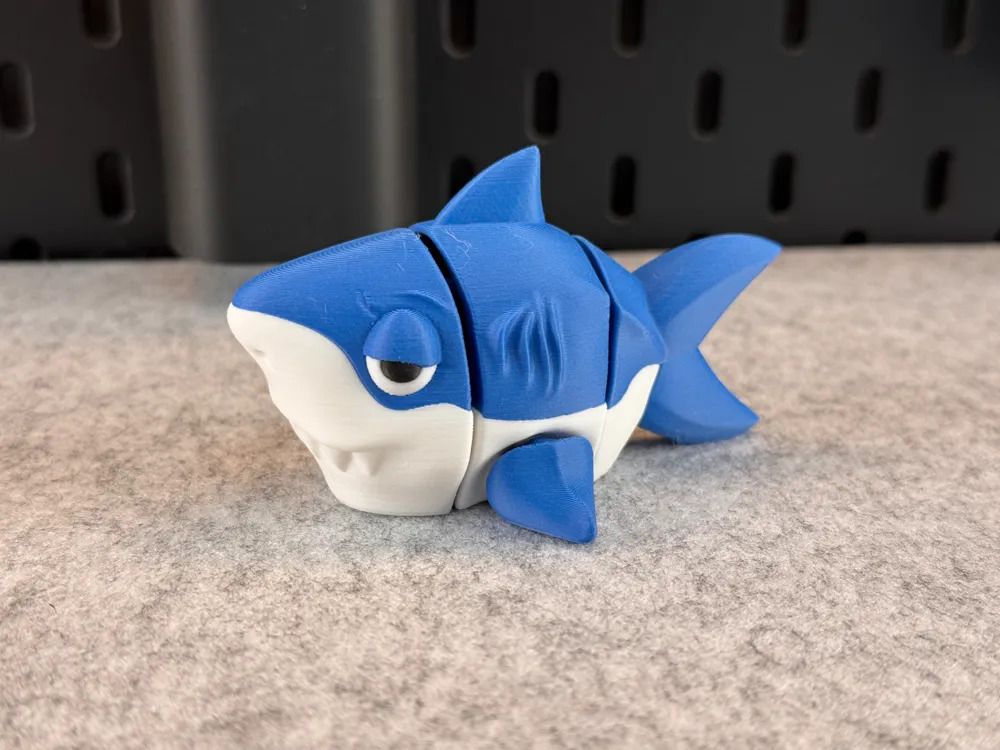 Articulated Flexi Cute Shark 3D Printed Moving Joint Toy And Fidget Showpiece-image-14