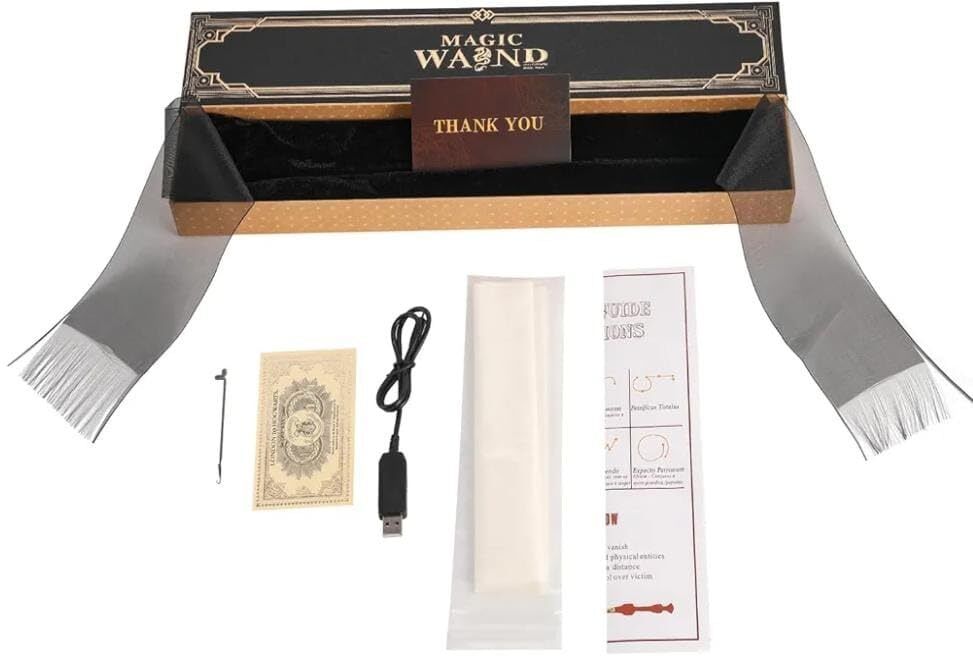 Harry Potter Fire Wand Toy,Includes 12 Magic Papers,USB Rechargeable Flame Wand-image-28