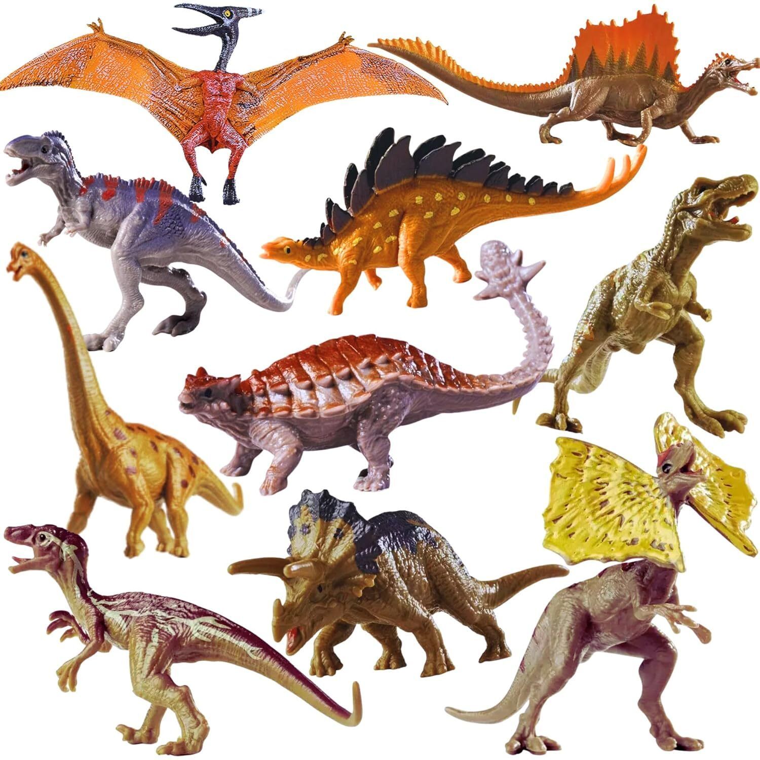 Jurassic Dinosaur Toy Set for Kids – 12 Realistic Rubber Dino Figures-image-11